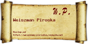 Weiszman Piroska névjegykártya